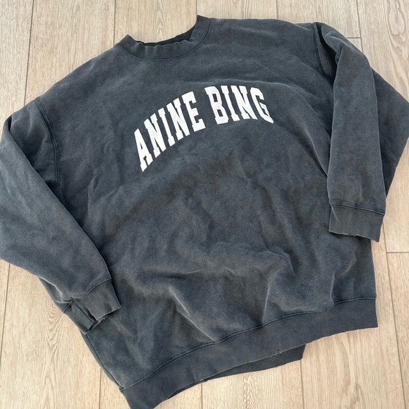 Anine Bing Sweaters - Anine Bing Charcoal Crewneck Sweater